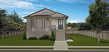 Duplex Plan 2012628 – Bi-level duplex, 3 bed, 2 bath, 1170 sq. ft., no garage, front view