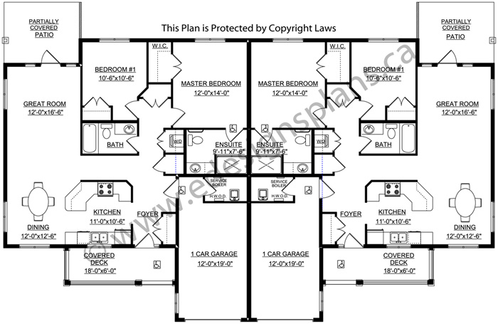 Duplex Plan 2011547 by Edesignsplans.ca