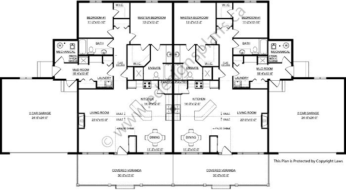 Duplex Plan 2014818 by Edesignsplans.ca