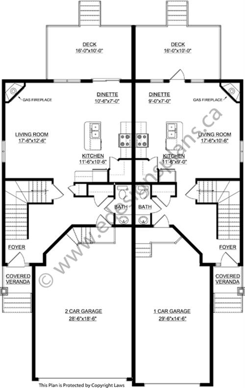 Duplex Plan 2014829 by Edesignsplans.ca